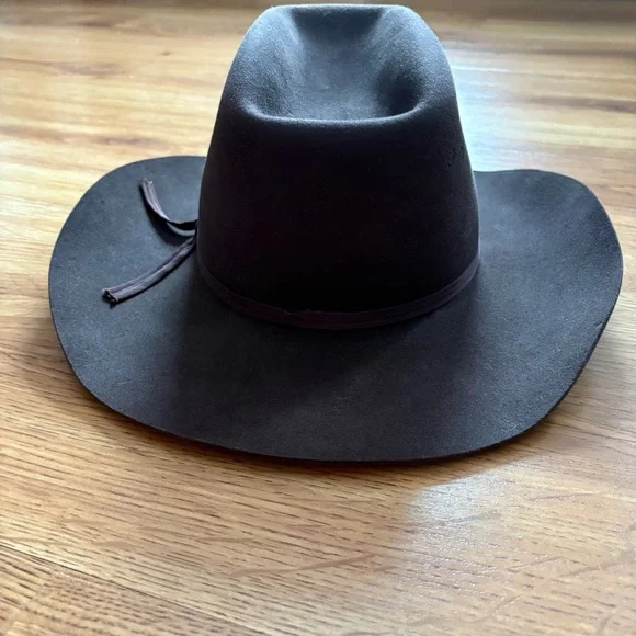 Vintage Beaver Hats Brand 10X Quality Custom Made Brown Cowboy Hat 7 3/8